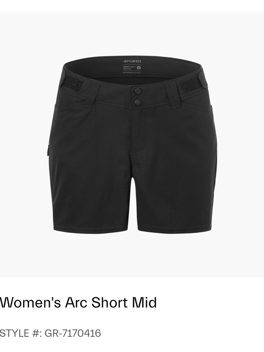 Giro Women's Arc Short Mid — Black